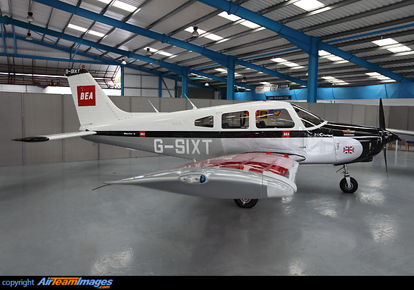 Airways Flying Club Piper PA-28 G-SIXT in a wonderful retro BEA colour scheme. Piper PA-28-161 Warrior II