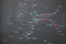 Paris Charles de Gaulle ATC radar screen in arrival mode.