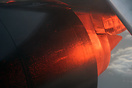 View of a United Airlines Boeing 777-200 Pratt & Whitney PW4000 engine...