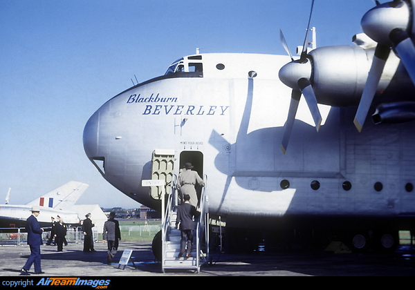 Designation for this the second prototype Blackburn Beverley WZ889 on display at the 1954 SBAC show Farnborough was G.A.L. 65 Universal Freighter 2. Blackburn company name was the B-100. Blackburn Beverley Prototype