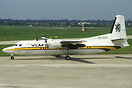 Fokker 50 OO-VLE operating for VLM but seen here in a basic Busy Bee s...