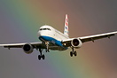 Rainbow behind left by the passing thunderstorm