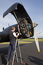 Engine inspection on the Junkers Ju-52 D-AQUI