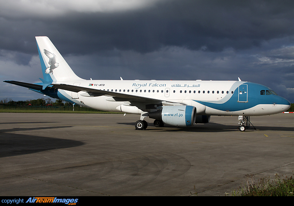 This Ex Royal Falcon A319 TC-ATD has been stored at Dublin for the last month, it is due to be painted and delivered to a new owner soon. Airbus A319-112