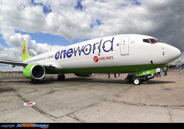New Boeing 737-800 aircraft VQ-BKW for S7 Siberia Airlines in the one world alliance scheme. Boeing 737-8ZS