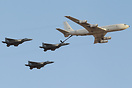 Israel Air Force Boeing 707-3L6C Re`em demonstrating refueling three B...