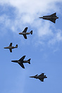 Unique historical SAAB jet formation: (from top) 35 Draken, 29 Tunnan,...