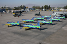 The full Escuadrilla da Fumaca with its 8 Embraer T-27 Tucano aircraft...
