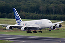 The Airbus A380-800 arrives for the "DLR-Tag der Luftfahrt" event