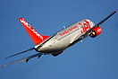Jet2 737 G-CELA seen here doing a very steep climb out of Leeds Airpor...