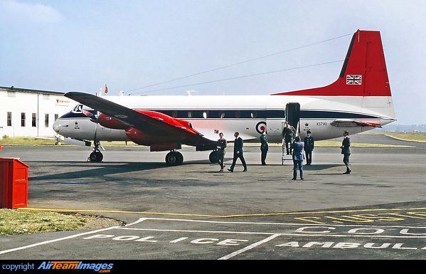 Charles, Prince of Wales arriving at Coventry on the RAF Royal Flight Andover XS790 Hawker Siddeley Andover CC2