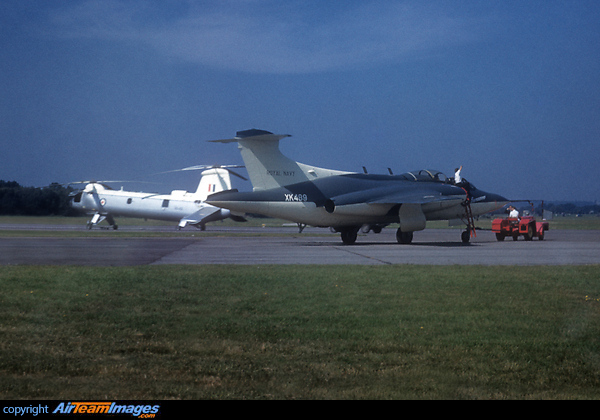 Blackburn Buccaneer NA.39 Prototype XK489 was the 4th development aircraft of initial batch of 20. First fully navalised aircraft with folding wings & nose, arrester hook, etc. for carrier landings. XK489 is seen here at the 'SBAC Show' Farnborough in September 1960 together with Bristol 192 Belvedere HC1 XG452. The Blackburn Buccaneer was a British low-level subsonic strike aircraft with nuclear weapon delivery capability serving with the Royal Navy and the Royal Air Force between 1962 and 1994. Blackburn Buccaneer NA.39