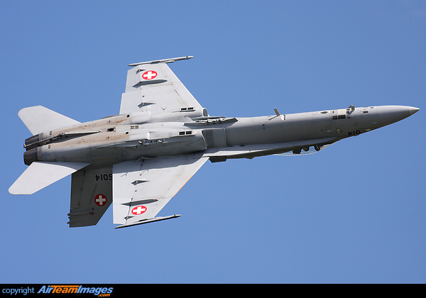 J-5014 Swiss Air Force F18 Hornet seen here displaying at Waddington Airshow 2012 F/A-18C Hornet