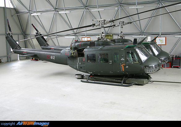 AB205A-1 612 of 3340 Helicopter Regiment at Tirana-Farke is ex Italian Army (MM80442). Agusta Bell AB205A