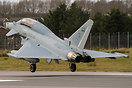 RSAF Eurofighter Typhoon coded ZK090 touching down at Bae Systems, War...