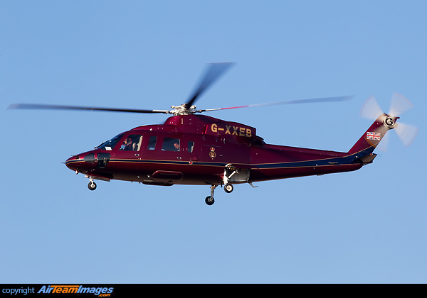 The Queens Helicopter flight about to drop off Prince Philip, who can be clearly seen sitting at the window. The Duke opened a cardiac unit at the Luton and Dunstable Hospital. Sikorsky S-76C++