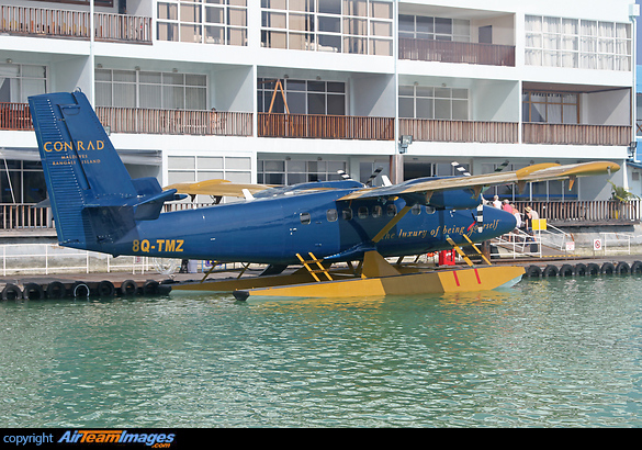 This DHC-6 Twin Otter is a new version of the De Havilland Canada aircraft, produced by Viking Air in Victoria, Canada. It also wears a special scheme to promote the Conrad Rangali resort in the Maldives. Viking DHC-6-400 Twin Otter
