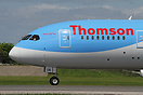 Thomson B787 Dreamliner G-TUIA departing on its first crew training fl...