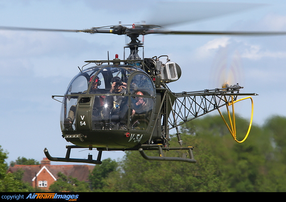 ATI filming the flight line at Defford Charity Air Day. AS 313B Alouette II