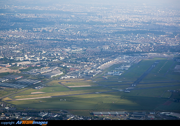 Overview of Paris Le Bourget Airport during the 2013 Paris Air Show. Paris Le Bourget Airport