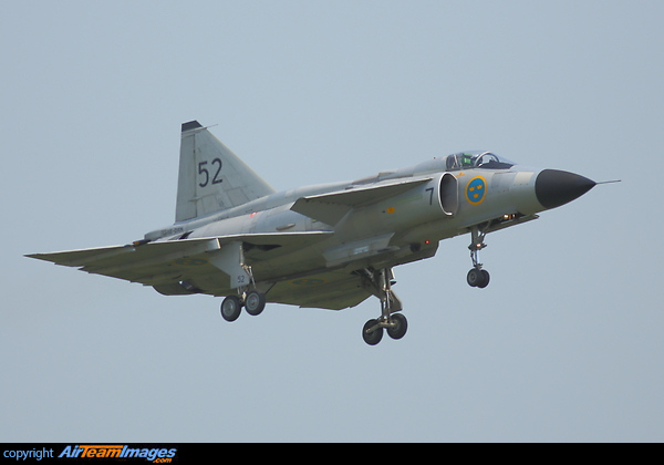 Waddington Airshow arrivals Saab AJS-37 Viggen