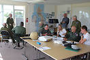 Pilots briefing in the tower at Duxford