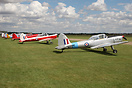 Rod Brown's WP971 (G-ATHD)in CFS colours heads the line-up at the Duxf...