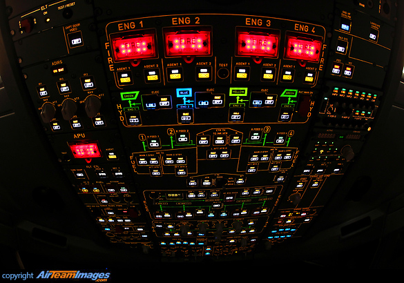 Overhead panel of A340-600 Airbus A340-642