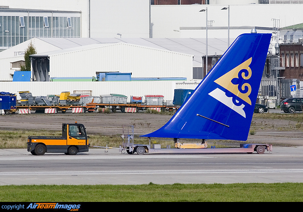 Freshly painted tail for Air Astana. Airbus A320-200