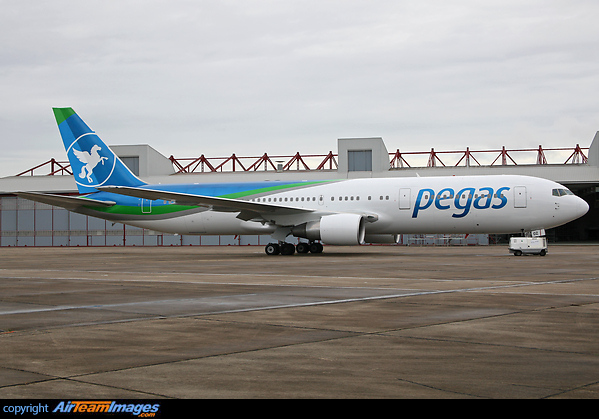 Nordwind Airlines is owned by Russian tour operator, Pegas Touristik which this Boeing 767-300 VP-BOZ colours it has recently been painted. Boeing 767-3G5/ER