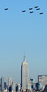 Blue Angels official photo shoot in NYC New York City.  Flying down th...