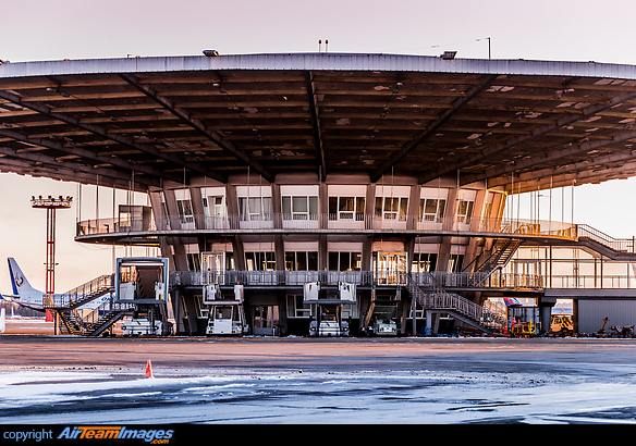 SVO's iconic Terminal B in the late evening sun. Moscow - Sheremetyevo Airport