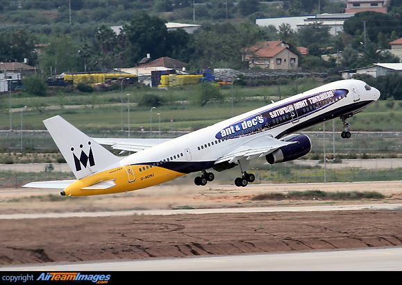 New special scheme for Monarch promoting Ant & Dec's Saturday Night Takeaway UK TV show. Boeing 757-2T7