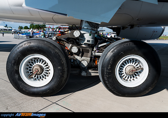 Main landing gear. On Display at ILA Berlin Airshow 2014. Airbus A350-941
