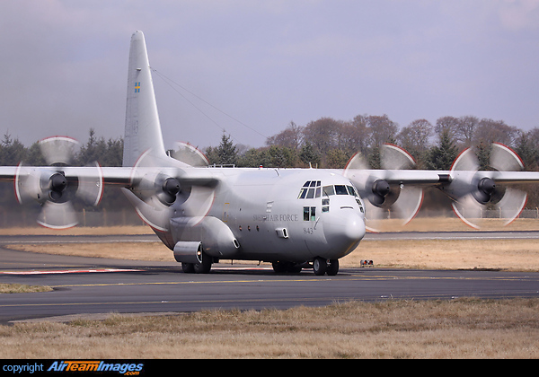 Arriving at Edinburgh in connection with Exercise Joint Warrior. Lockheed C-130H Hercules