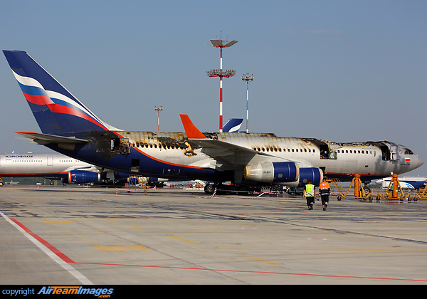 Aeroflot Russian Airlines Ilyushin Il-96-300 RA-96010 suffered an on board fire while parked at Sheremetyevo International Airport. The aircraft was retired from service with Aeroflot in March 2014 and had been stored for two months. Ilyushin Il-96-300 Fire