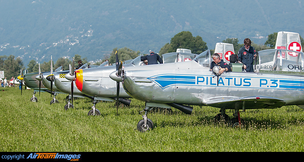 P3 Flyers the Swiss Pilatus Warbird aerobatic team. Pilatus P-3