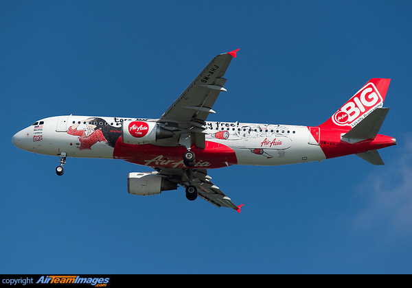 Air Asia Budget Loyalty Programme colours Airbus A320-216