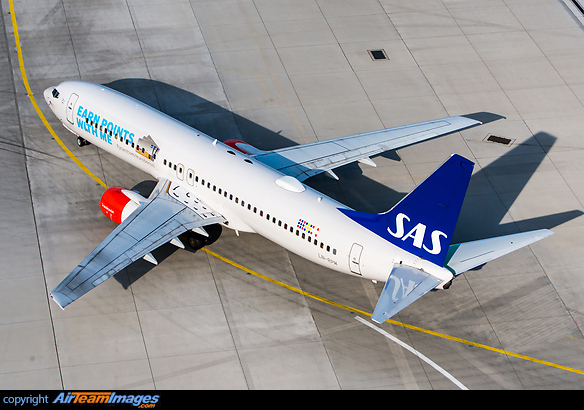 Promoting Eurobonus - the airlines's frequent flyer scheme. Boeing 737-883