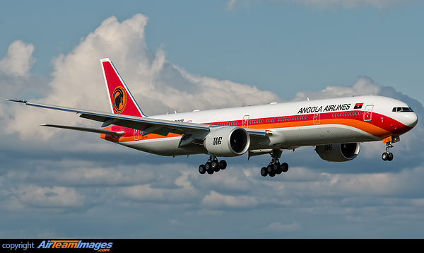 TAAG Angola has finally taken delivery of their third B777-3M2(ER). D2-TEI C/N 43252 L/N 1198 flies with the name "Ebo" on the side. Boeing 777-3M2/ER