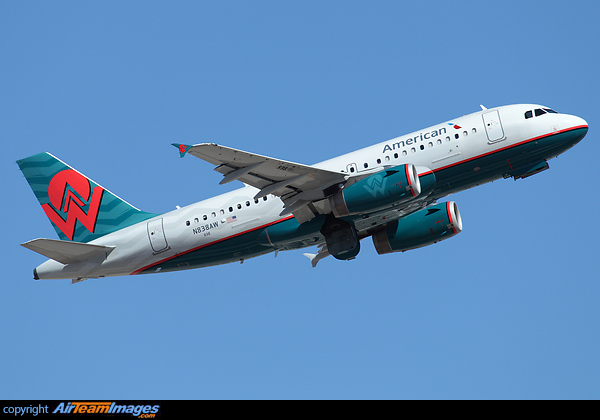 Former US Airways America West Retro Paint Scheme Airbus A319 N838AW has now received its new American Airlines titles. Airbus A319-132