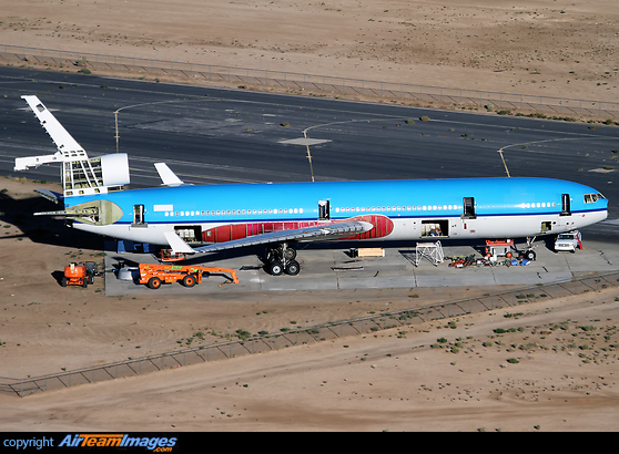 A former KLM MD-11 being scraped for parts at Victoviile McDonnell Douglas MD-11