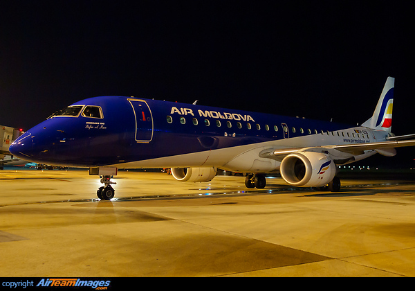 Inauguration flight to Turin operated by Air Moldova. Embraer ERJ-190STD