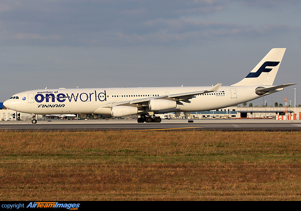 Inaugural Finnair service from Miami to Helsinki. Airbus A340-313