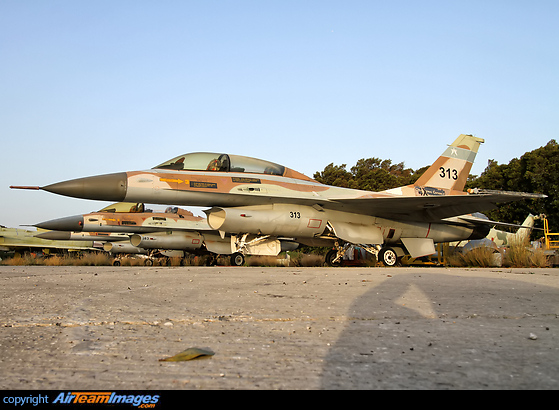 Prototype of the F-16 ACE (Avionics Capabilities Enhancement) program,which was led by Israel Aerospace Industries' Lahav Division and Elbit System and which was on display at the 2001 Paris Air Show, now left in open storage. General Dynamics F-16B Netz