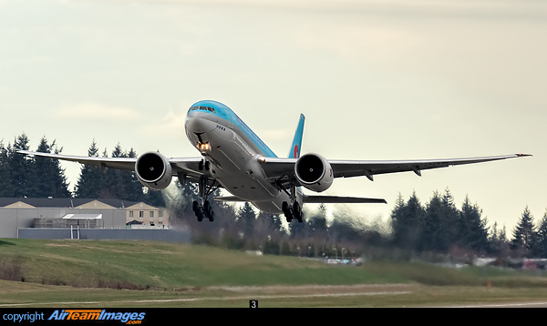 Korean Air Cargo Boeing 777-FB5 - cn 37642 / ln 1278 HL8005 departing Paine Field's 16R on a test flight. Boeing 777-FB5