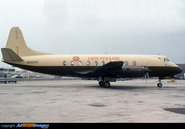 Earth Wind & Fire tour aircraft. Vickers 745D Viscount
