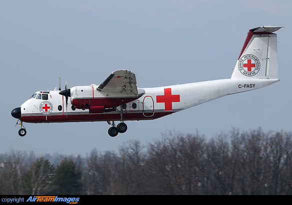 DHC-5 C-FASY landing on runway 23 inbound from Wick. This de Havilland Canada DHC-5 Buffalo was on a ferry flight for a Red Cross mission in Sudan. DHC-5D Buffalo