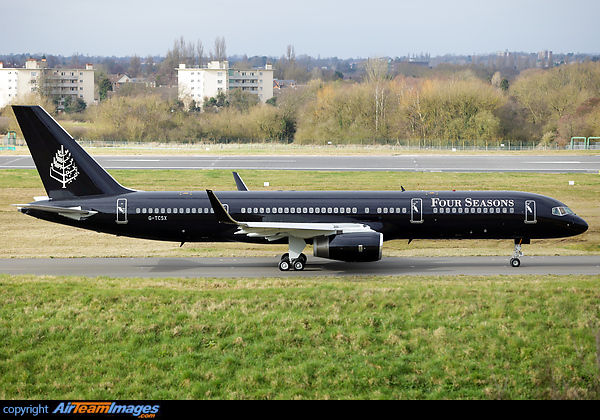 Having spent 7 months at Birmingham receiving attention from Monarch Engineering, TAG Aviation Boeing 757-2K2 G-TCSX finally departs wearing Four Seasons titles and insignia - the luxury hotel and resorts company who will be chartering the aircraft. Boeing 757-2K2
