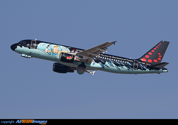 Named "Rackam" with a livery inspired by the Belgian cartoon character Tintin Airbus A320-214
